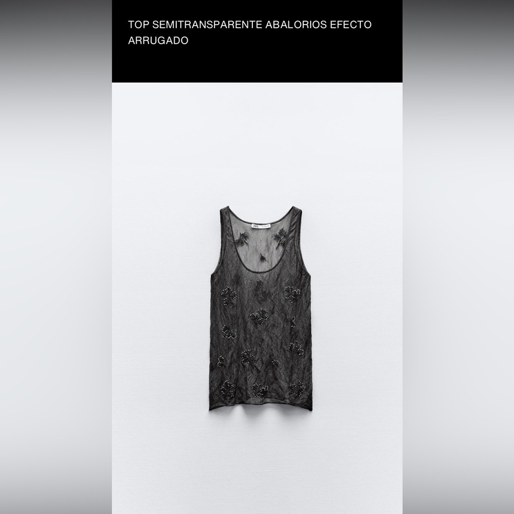 Zara Mesh Embellished Top
